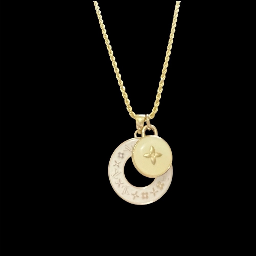 Authentic Louis Vuitton Double White Charm Necklace